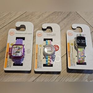 NEW Wonder Nation Girls Light-up Digital Watches Lot Of 3 Colorful Unicorns